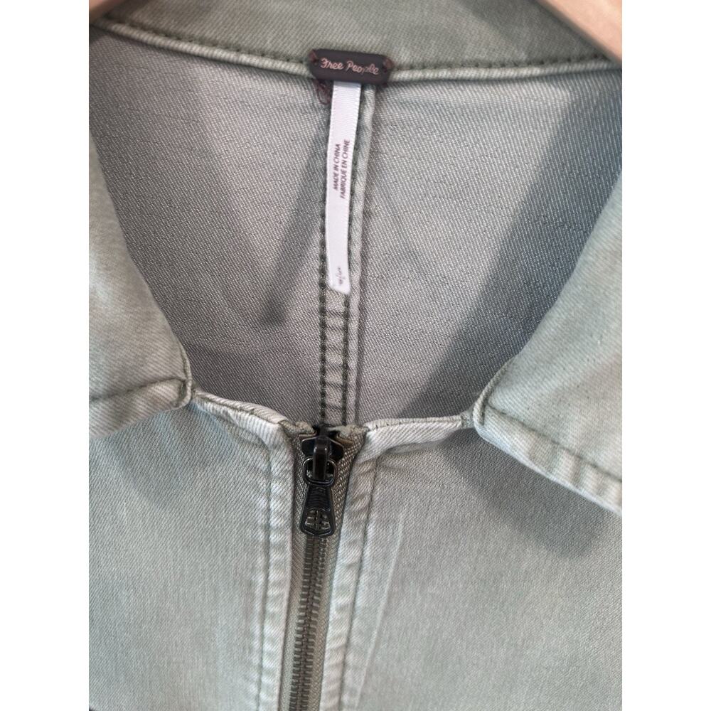 Free People Olive Utility Zip-Front Jumpsuit - Picture 9 of 16